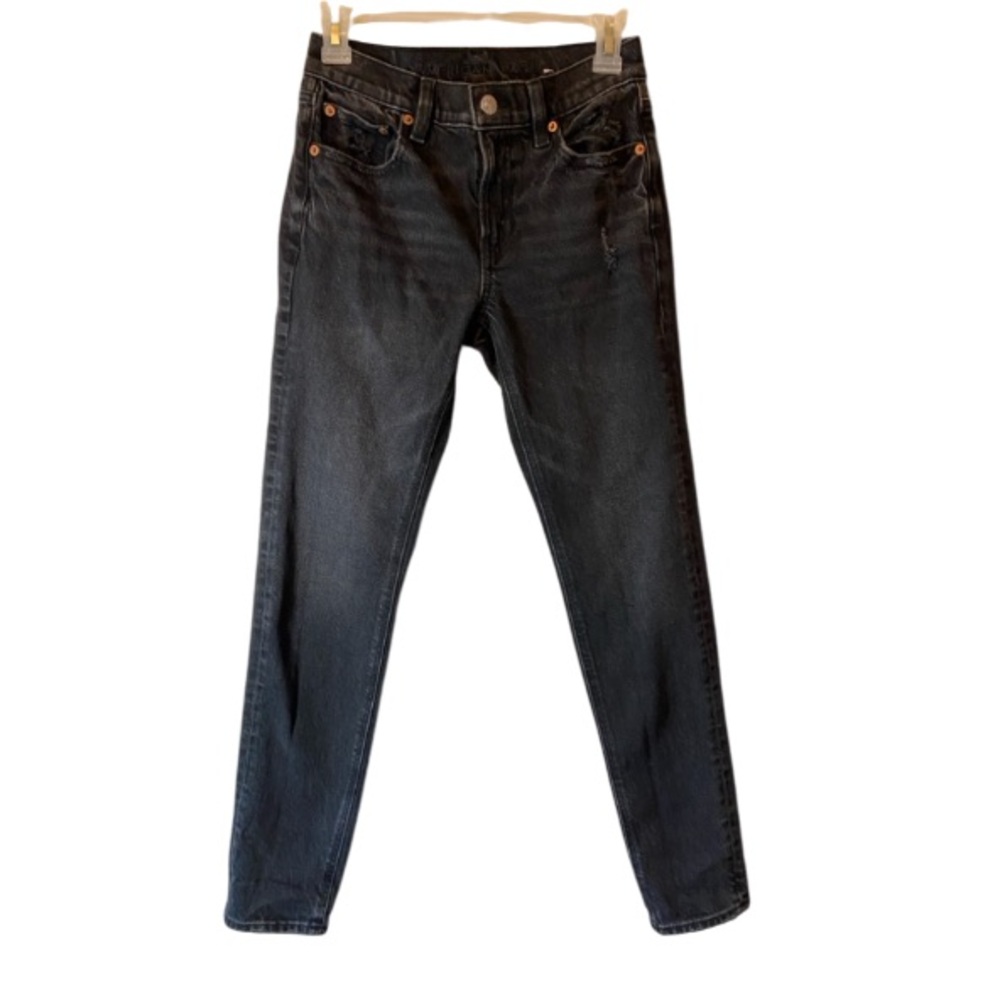 American Eagle Black Distressed Skinny Jeans Size 00